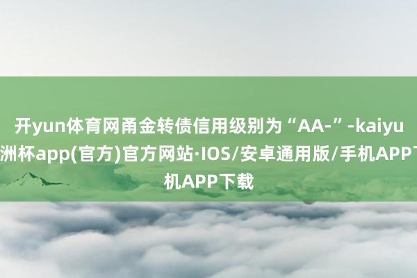 开yun体育网甬金转债信用级别为“AA-”-kaiyun欧洲杯app(官方)官方网站·IOS/安卓通用版/手机APP下载