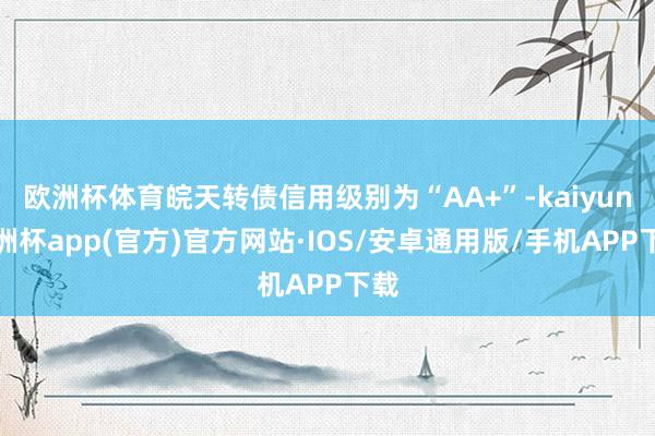 欧洲杯体育皖天转债信用级别为“AA+”-kaiyun欧洲杯app(官方)官方网站·IOS/安卓通用版/手机APP下载