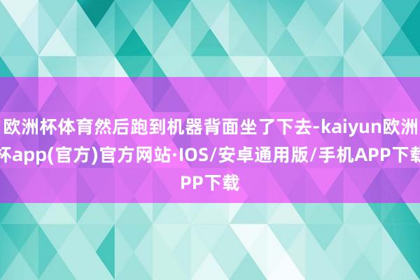 欧洲杯体育然后跑到机器背面坐了下去-kaiyun欧洲杯app