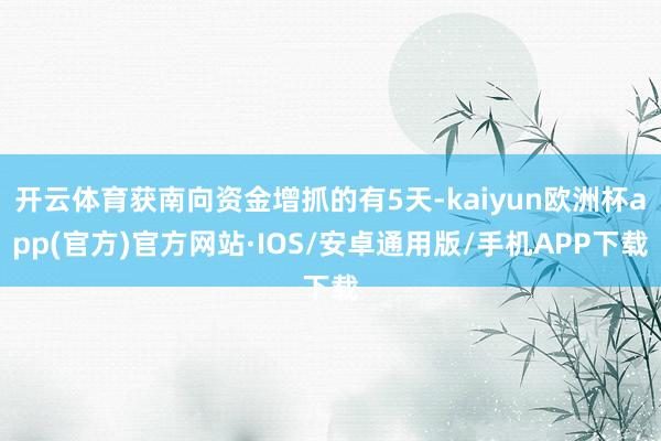 开云体育获南向资金增抓的有5天-kaiyun欧洲杯app(官方)官方网站·IOS/安卓通用版/手机APP下载