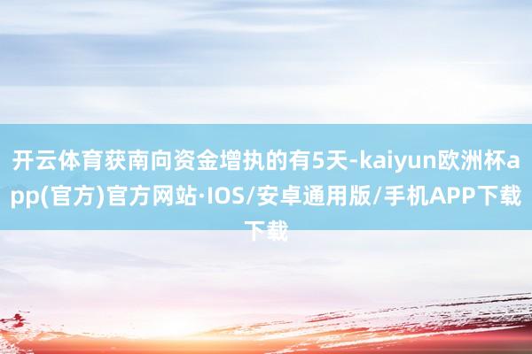 开云体育获南向资金增执的有5天-kaiyun欧洲杯app(官方)官方网站·IOS/安卓通用版/手机APP下载