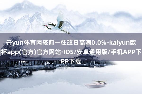 开yun体育网较前一往改日高潮0.0%-kaiyun欧洲杯a