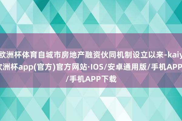 欧洲杯体育自城市房地产融资伙同机制设立以来-kaiyun欧洲