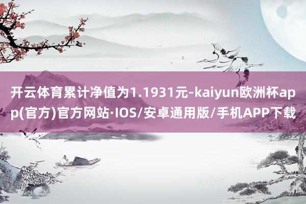 开云体育累计净值为1.1931元-kaiyun欧洲杯app(