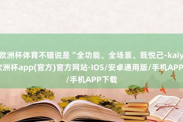 欧洲杯体育不错说是“全功能、全场景、既悦己-kaiyun欧洲杯app(官方)官方网站·IOS/安卓通用版/手机APP下载