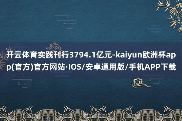 开云体育实践刊行3794.1亿元-kaiyun欧洲杯app(