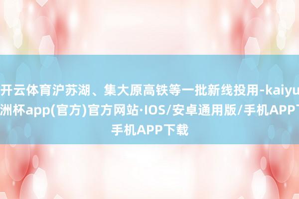 开云体育沪苏湖、集大原高铁等一批新线投用-kaiyun欧洲杯